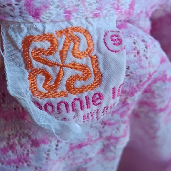 Small Vintage 1960's Pink Top True Mod Bodysuit Long Sleeve Lace Sheer Blouse - Picture 7 of 9